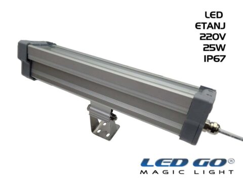 Led Go®LET-25A ,Temperli Camlı LED Etanj Armatür, 25W,220V,IP67